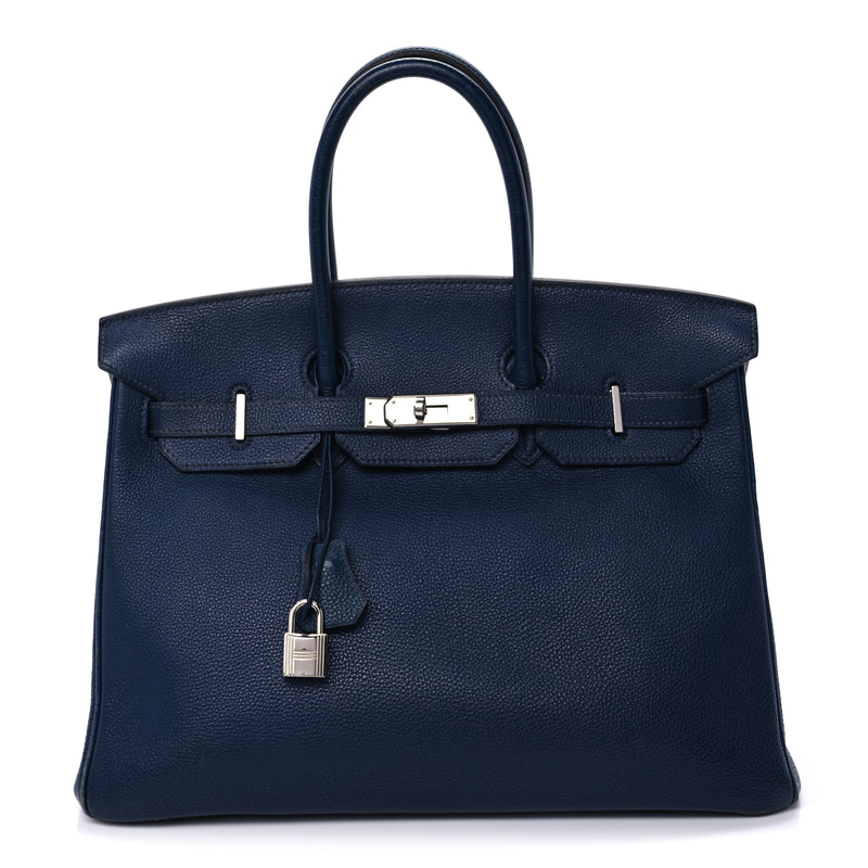  Hermes Togo Birkin 35  Bleu de Prusse