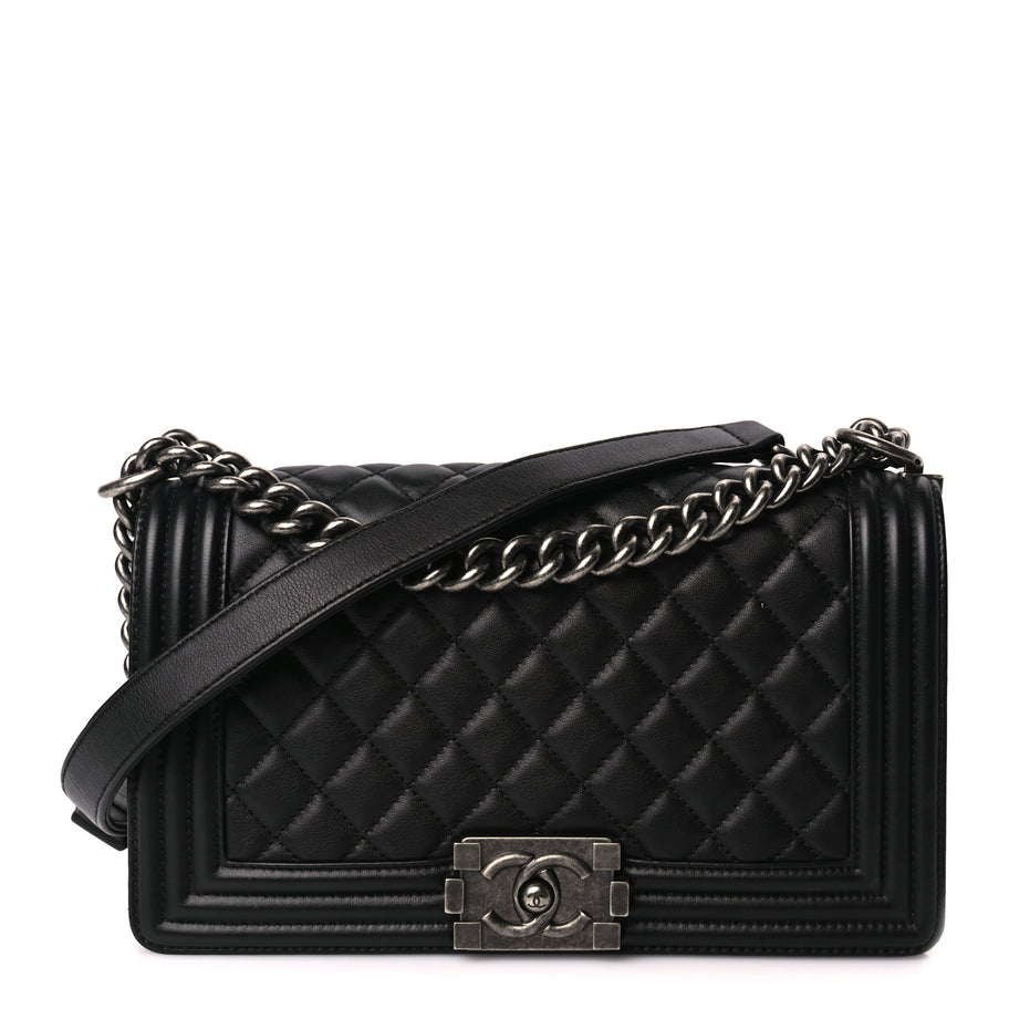 Chanel Calfskin Quilted Medium Boy Flap Black Image 1