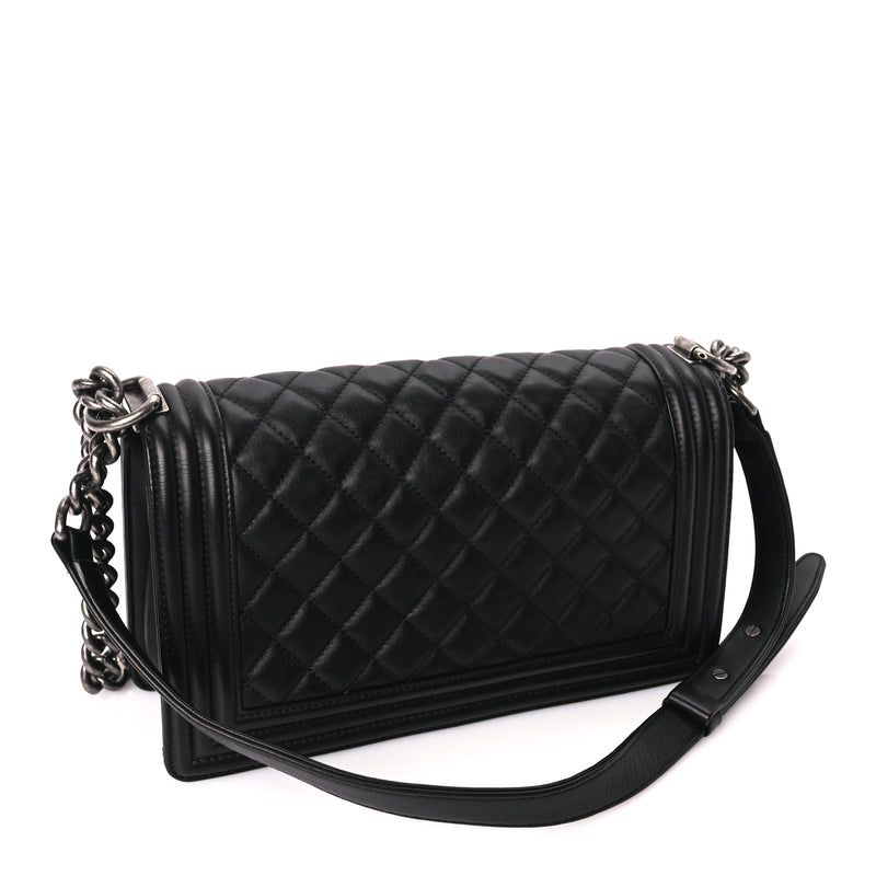  Chanel Calfskin Quilted Medium Boy Flap Black