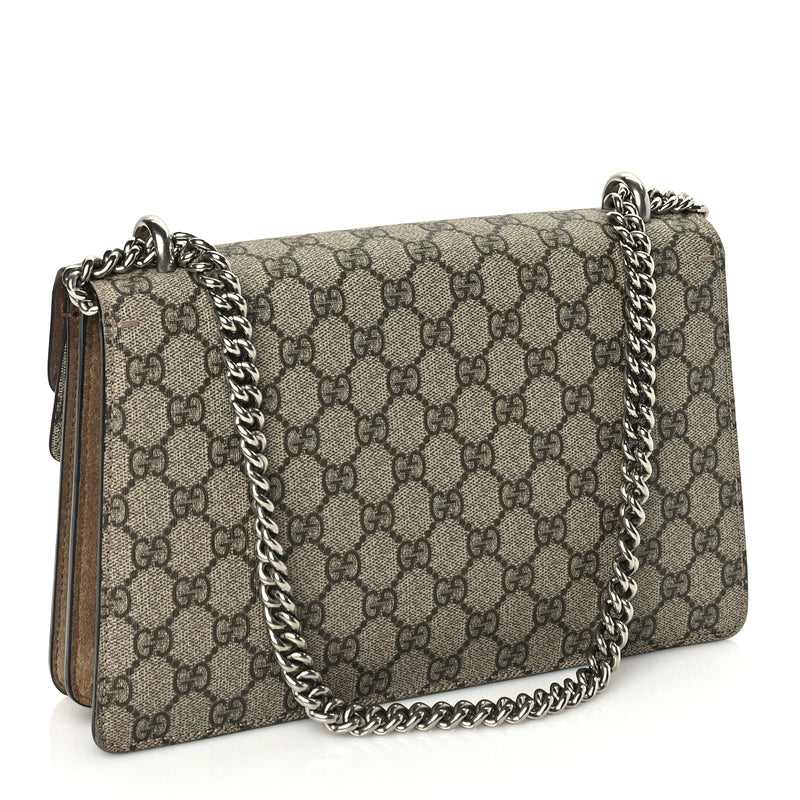  Gucci GG Supreme Monogram Small Dionysus Shoulder Bag  Taupe