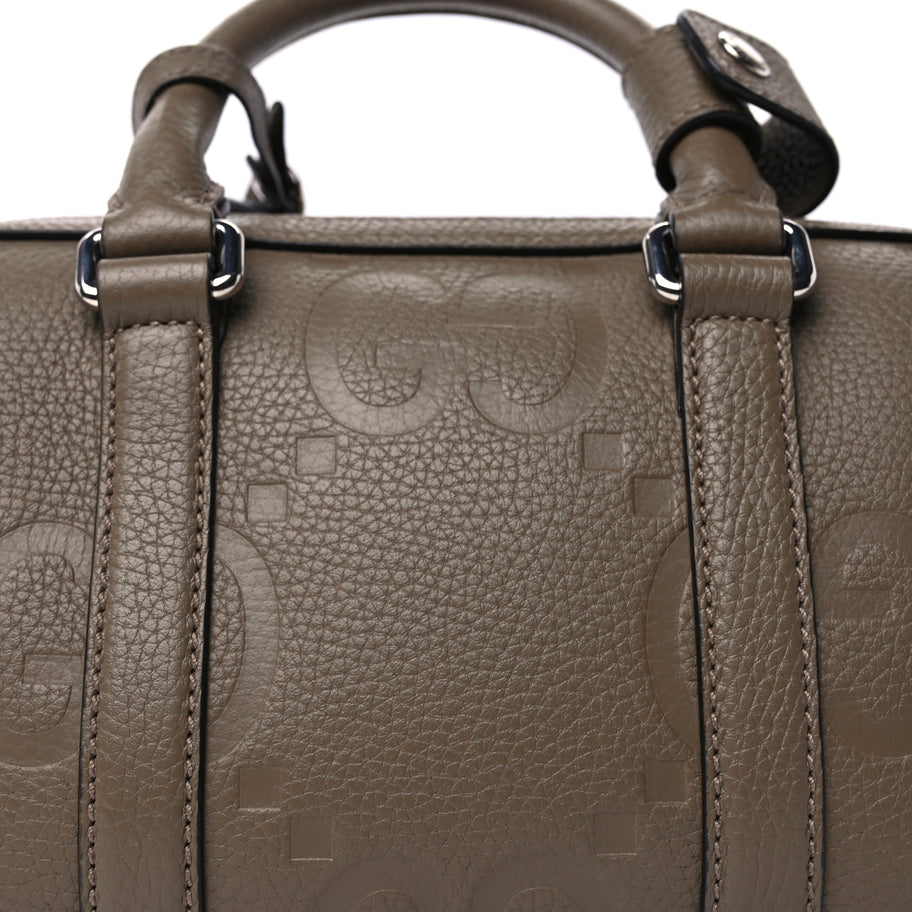Gucci Piuma Calfskin Jumbo GG Embossed Mini Duffle Bag Good Taupe Image 6