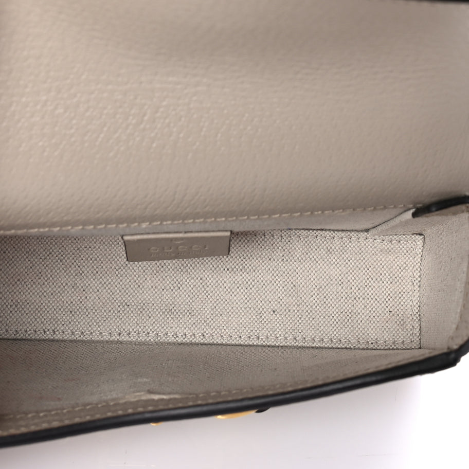 Gucci GG Supreme Monogram Textured Dollar Calfskin Mini Horsebit 1955 Shoulder Bag Beige Mystic White Oatmeal Image 4