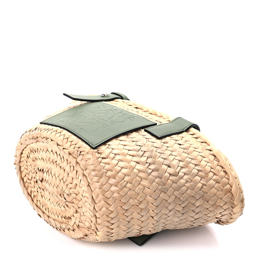 Loewe Raffia Small Basket Tote Bag Natural Green Image 7