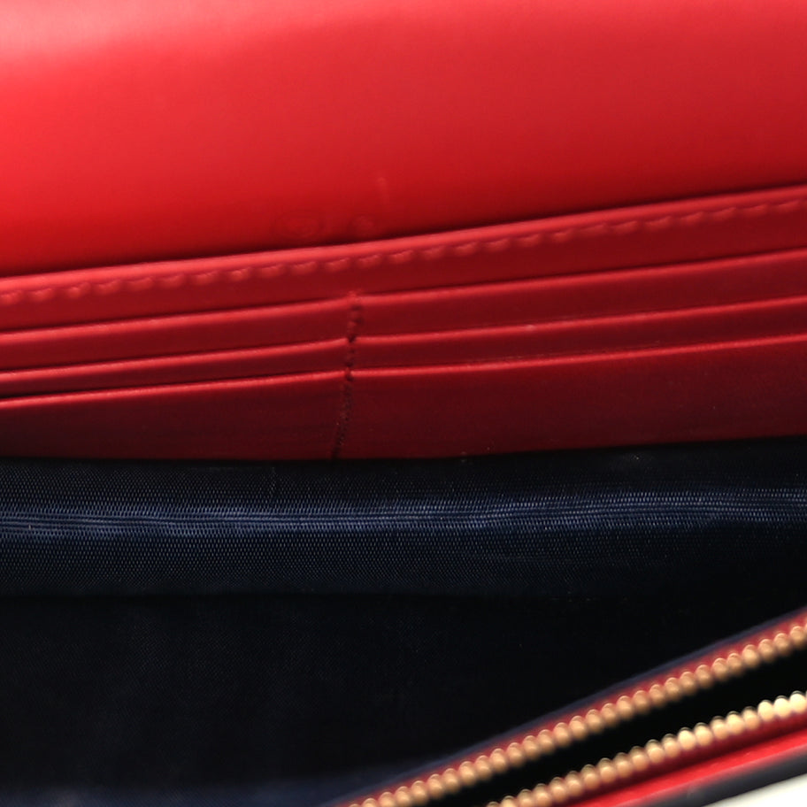 Gucci GG Supreme Monogram Blooms Chain Wallet  Blue Image 4
