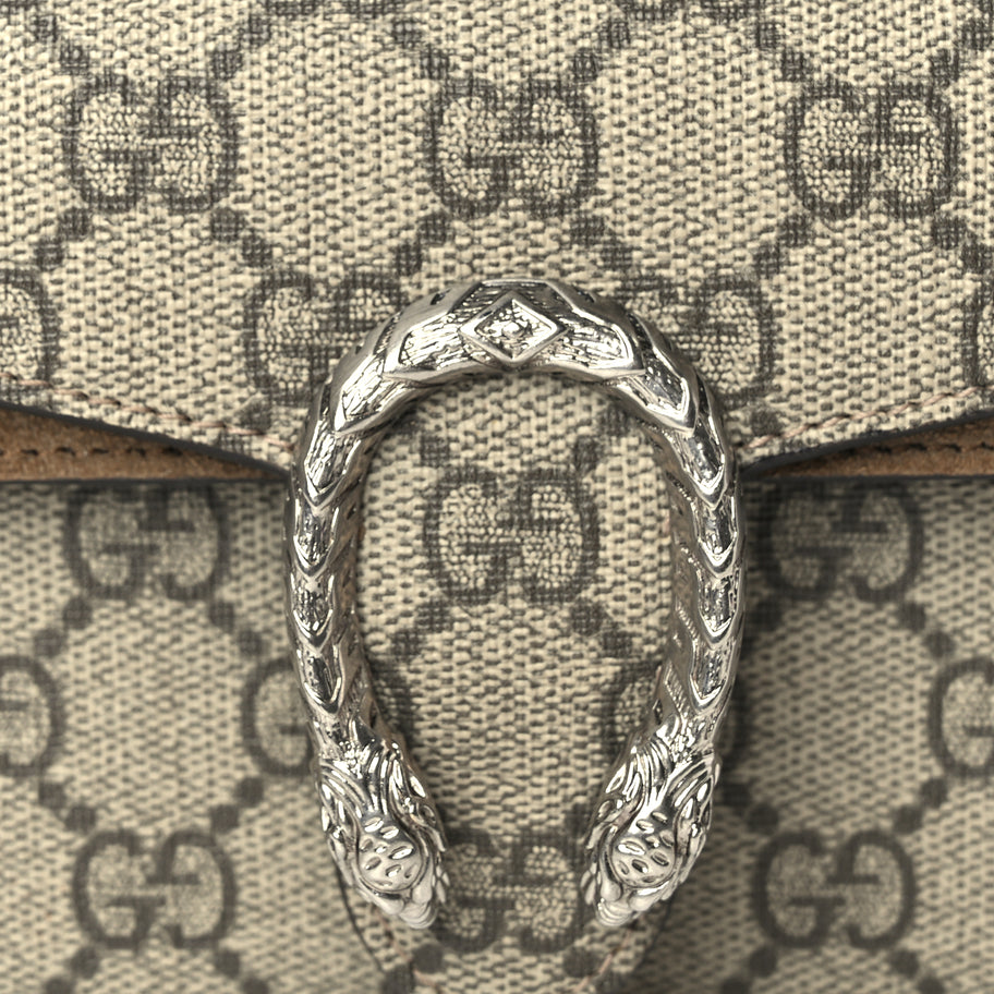 Gucci GG Supreme Monogram Super Mini Dionysus Shoulder Bag Taupe Image 6