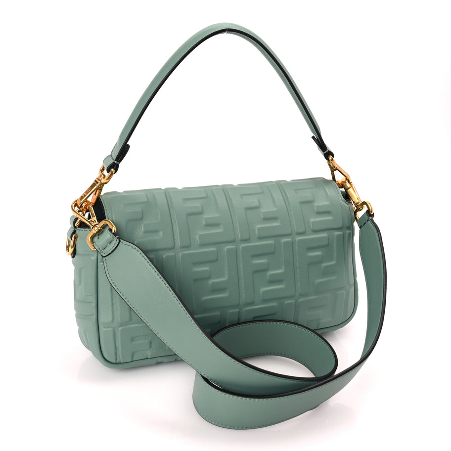 Fendi Nappa FF 1974 Embossed Baguette Menta Image 2