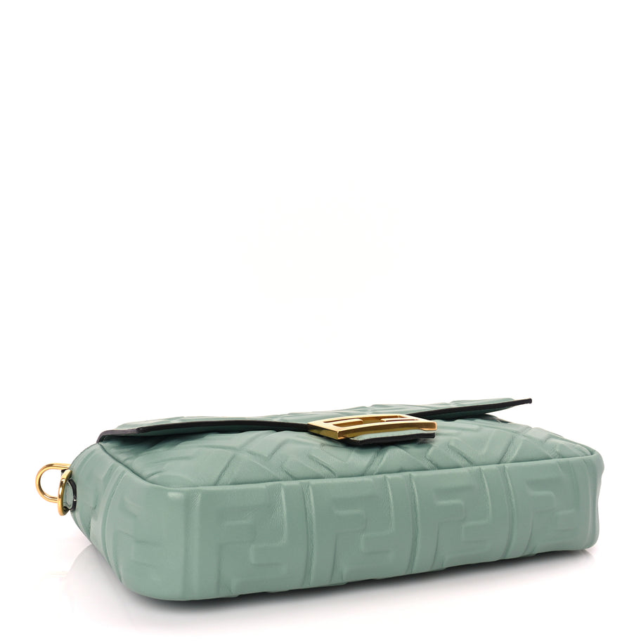 Fendi Nappa FF 1974 Embossed Baguette Menta Image 3