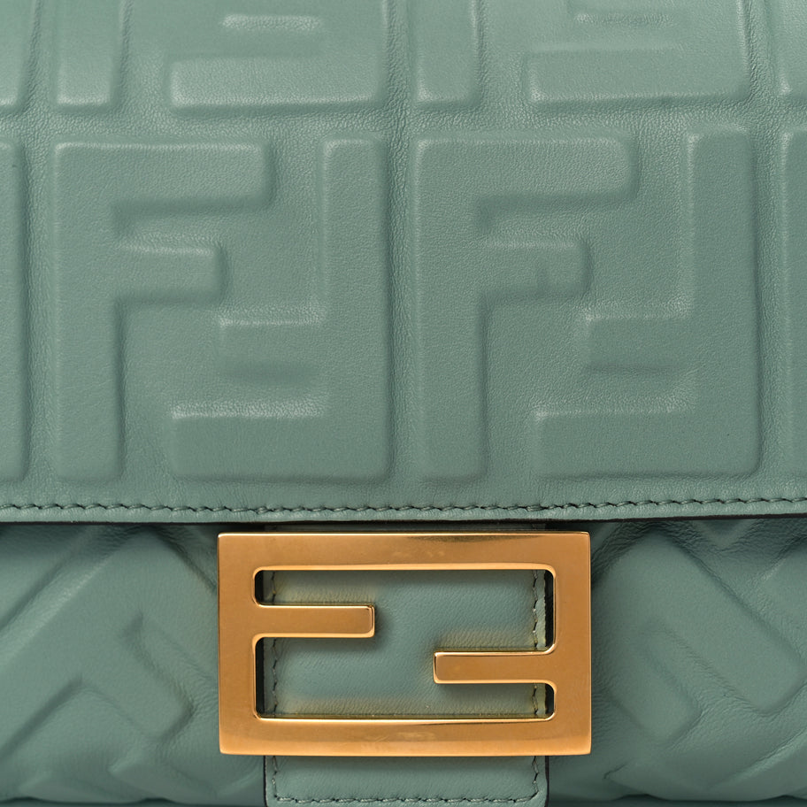 Fendi Nappa FF 1974 Embossed Baguette Menta Image 6