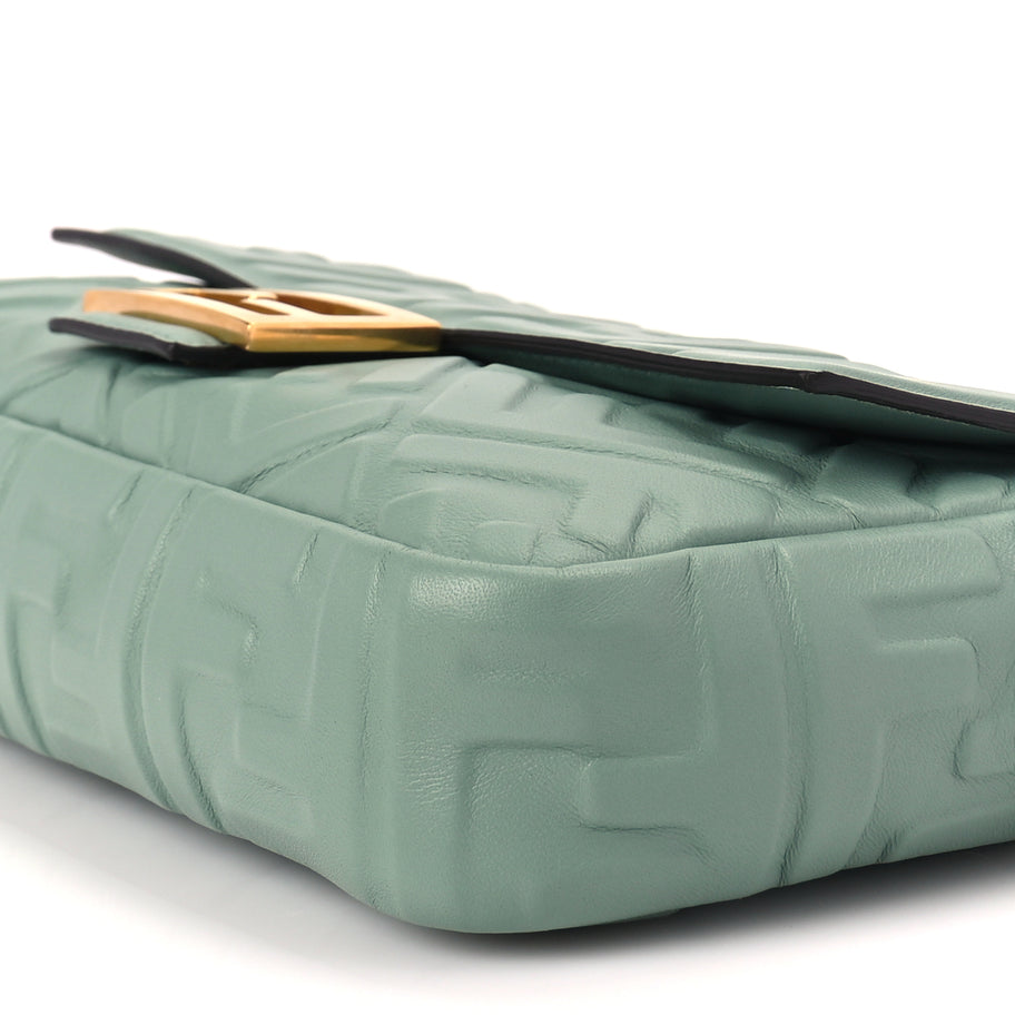 Fendi Nappa FF 1974 Embossed Baguette Menta Image 8