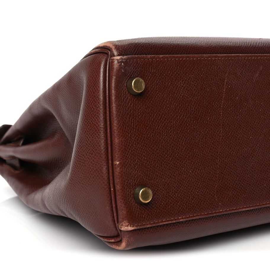 Hermes Courchevel Kelly Retourne 32 Chocolate Image 8