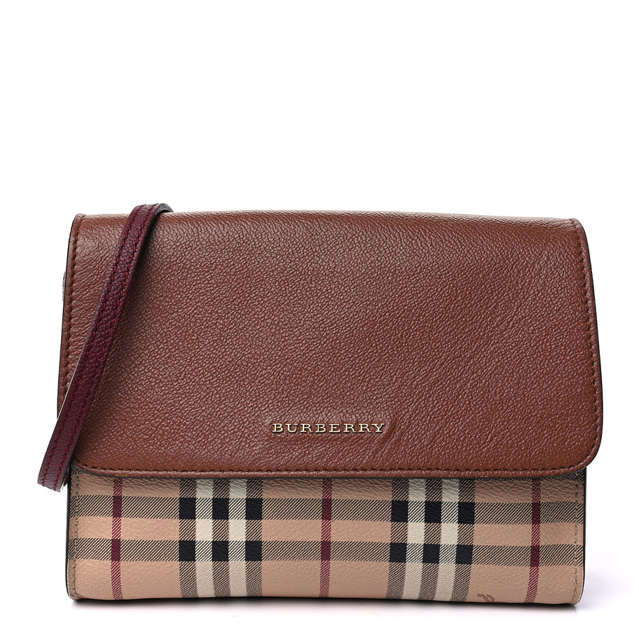 Burberry Haymarket Check Small Loxley Crossbody Bright Toffee Image 1