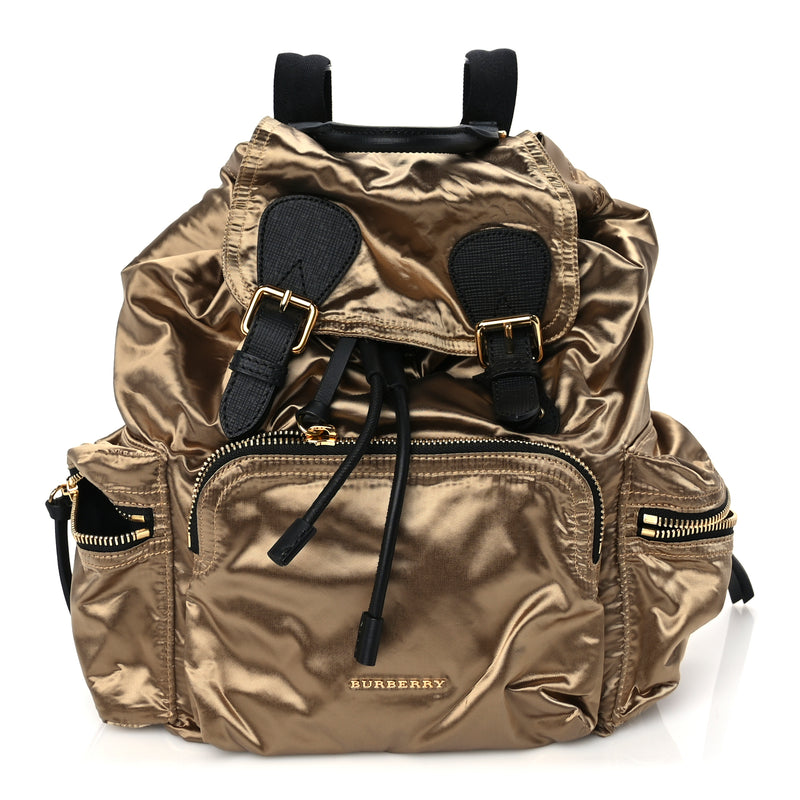  Burberry Nylon Medium Rucksack Runway Backpack Gold Black