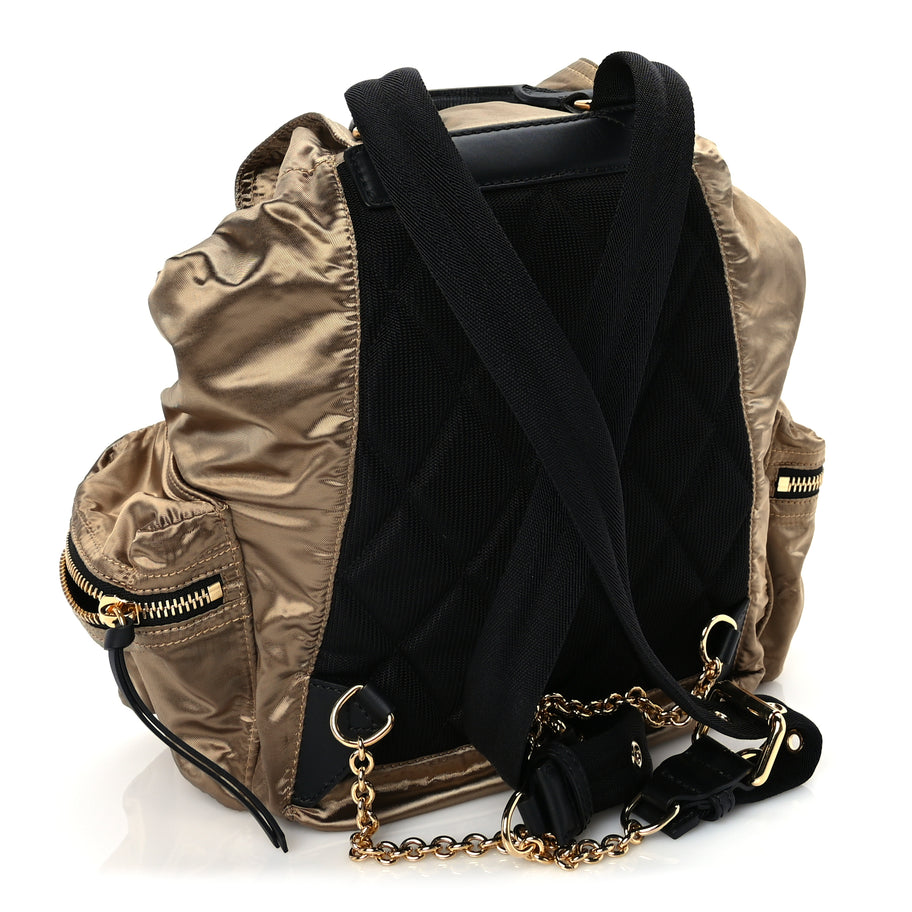 Burberry Nylon Medium Rucksack Runway Backpack Gold Black Image 2