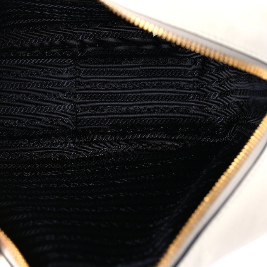 Prada Glace Calfskin Embossed Logo Crossbody White Image 4