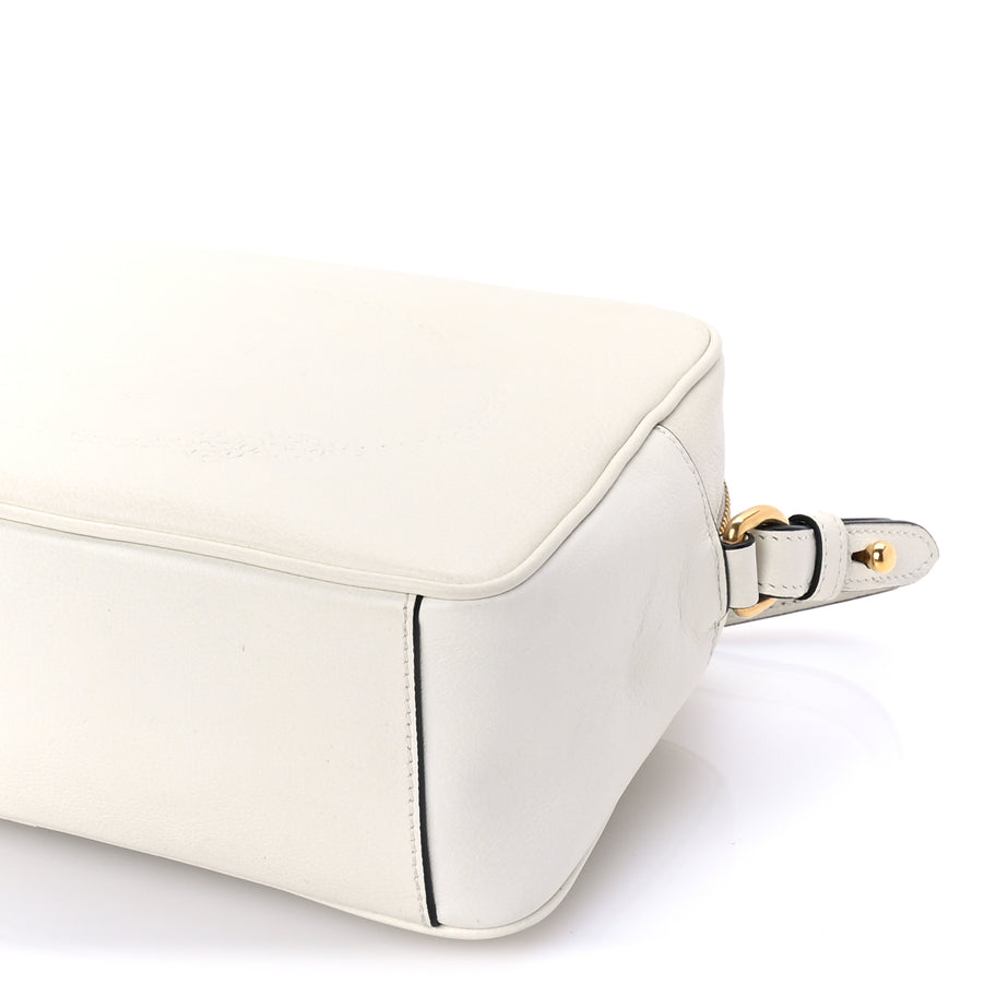 Prada Glace Calfskin Embossed Logo Crossbody White Image 8