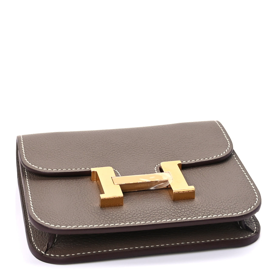 Hermes Evercolor Constance Slim Wallet  Etoupe Image 4