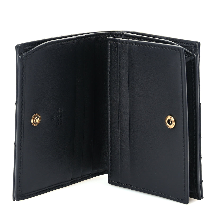 Gucci Calfskin Matelasse GG Marmont Card Case Wallet Black Image 5