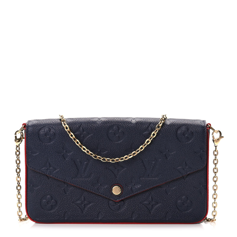  Louis Vuitton Empreinte Pochette Felicie Chain Wallet Marine Rouge