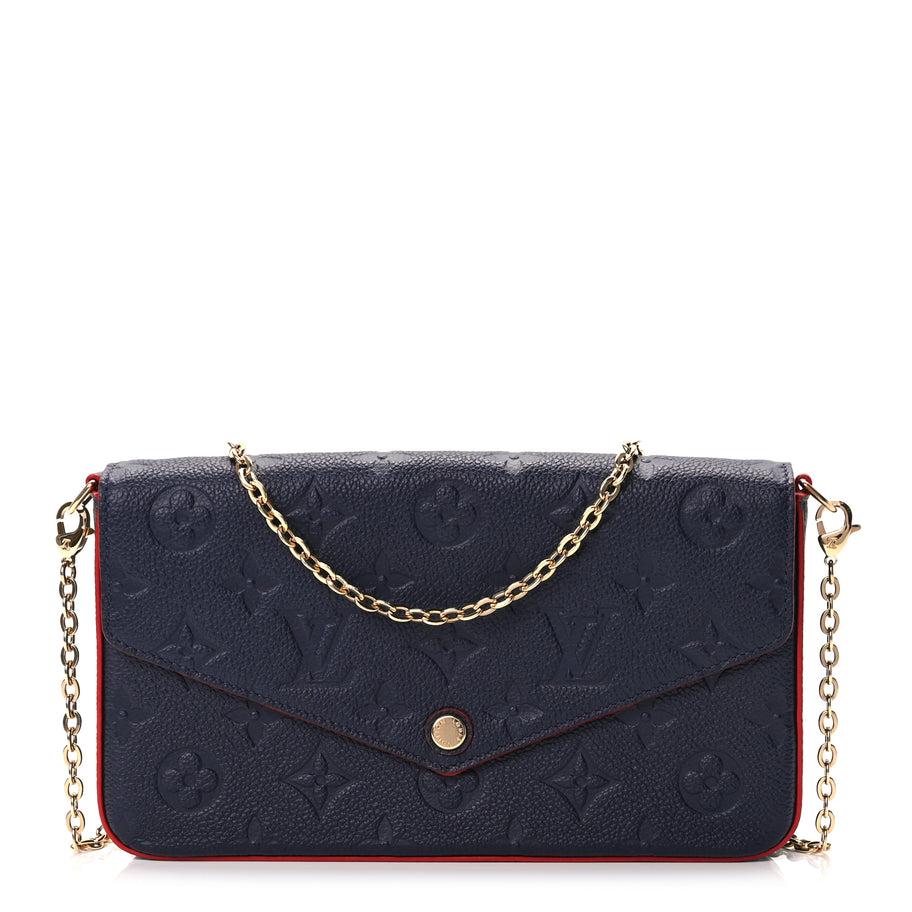 Louis Vuitton Empreinte Pochette Felicie Chain Wallet Marine Rouge Image 1