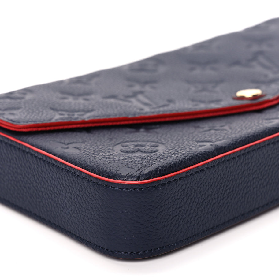 Louis Vuitton Empreinte Pochette Felicie Chain Wallet Marine Rouge Image 7