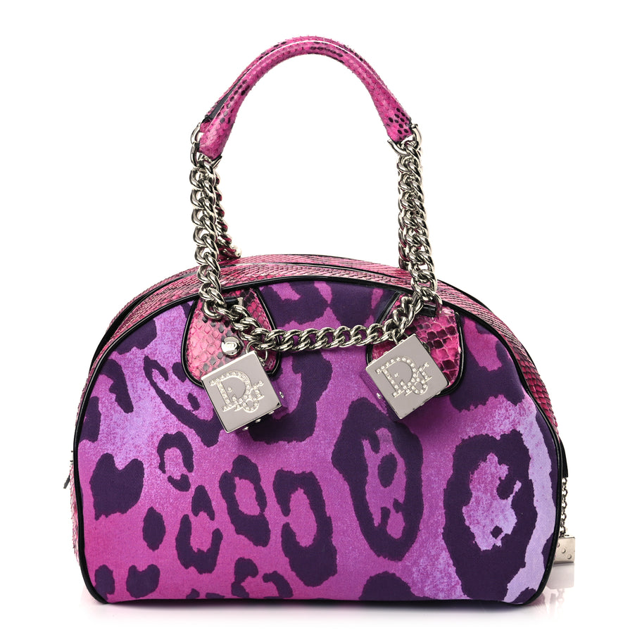 Christian Dior Snakeskin Leopard Gambler Dice Bowler Pink Image 1