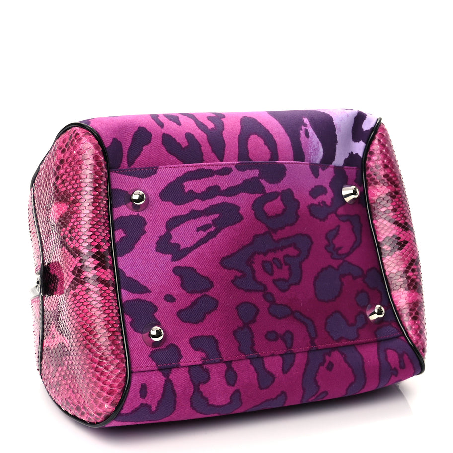 Christian Dior Snakeskin Leopard Gambler Dice Bowler Pink Image 3