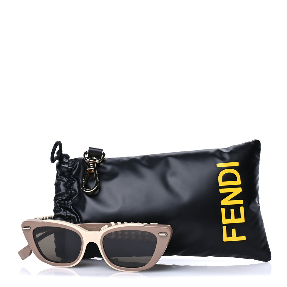 Fendi Acetate Interlace Cat Eye Sunglasses FE40171I Brown Ivory Image 7
