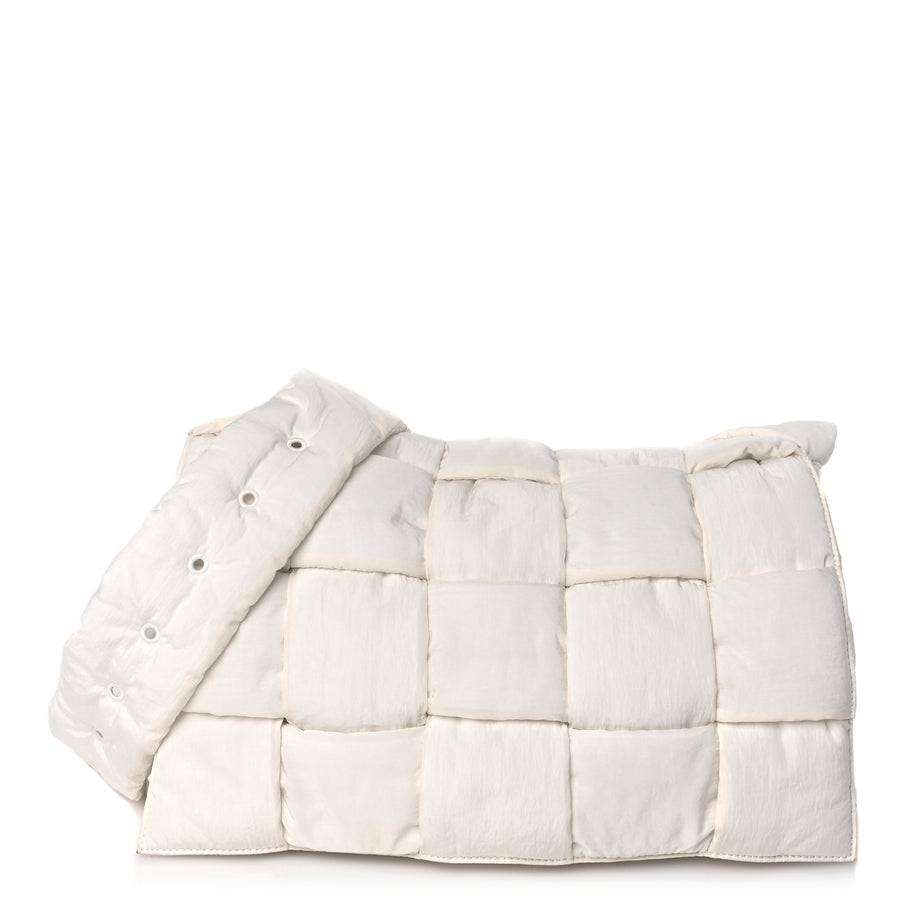Bottega Veneta Nylon Intrecciato Padded Tech Maxi Cassette Bag White Image 1