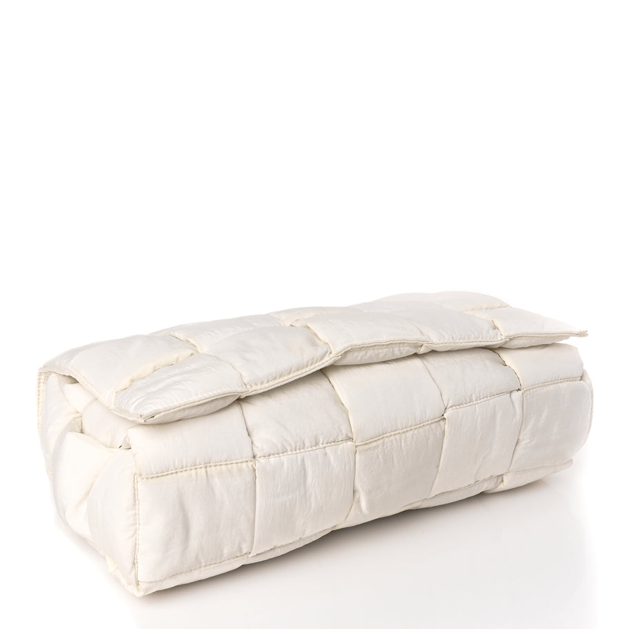 Bottega Veneta Nylon Intrecciato Padded Tech Maxi Cassette Bag White Image 3