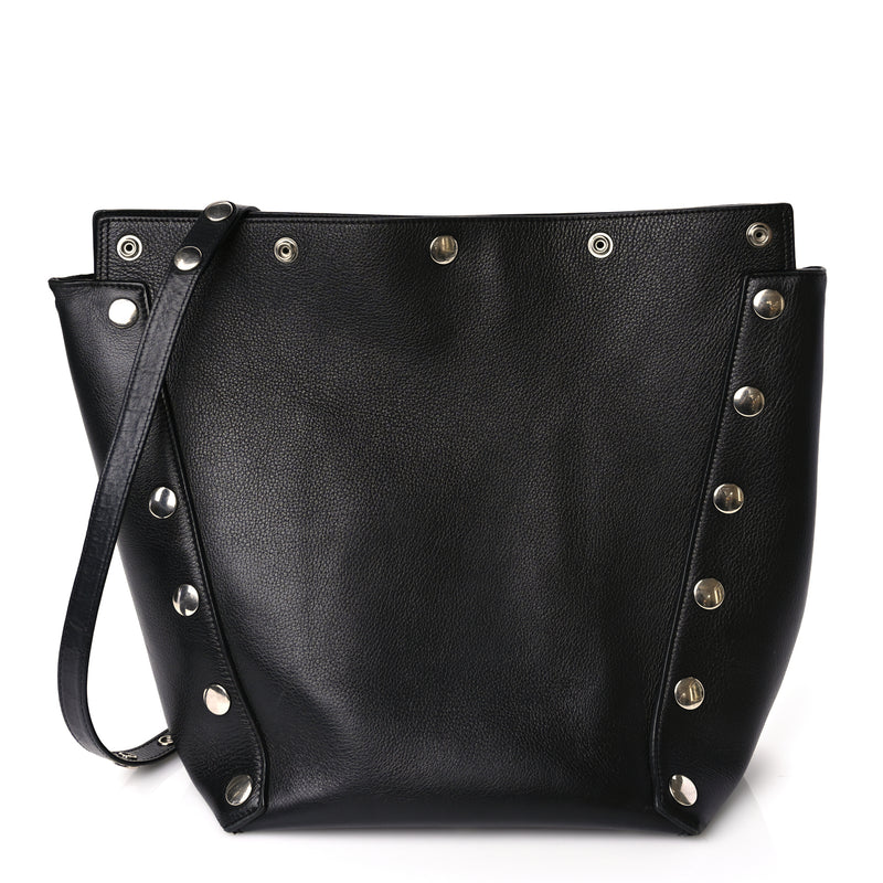  Mulberry Calfskin Studded Camden Bucket Black