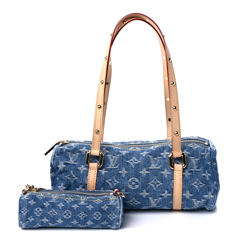  Louis Vuitton Monogram Denim Papillon Denim Blue