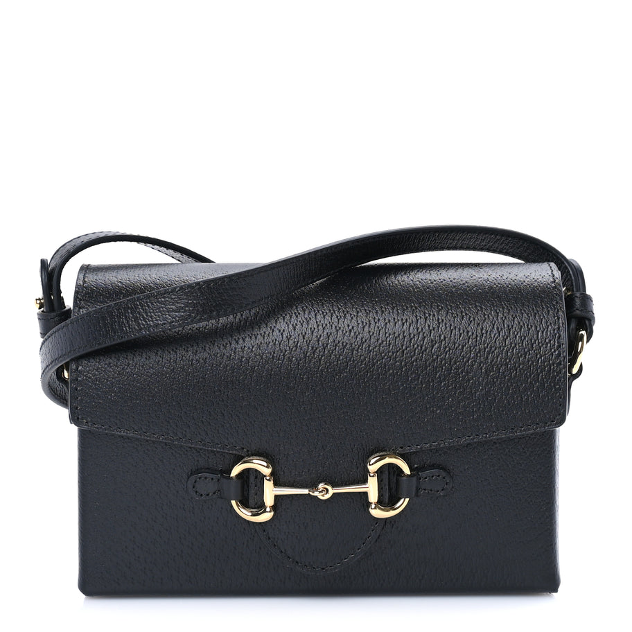 Gucci Calfskin Horsebit 1955 Shoulder Bag Black Image 1
