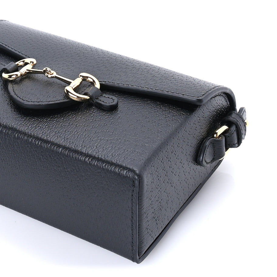 Gucci Calfskin Horsebit 1955 Shoulder Bag Black Image 8