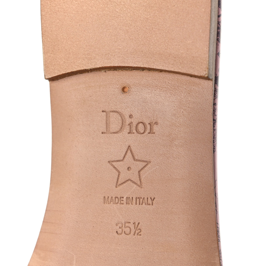 Christian Dior Canvas Toile De Jouy Embroidered Dway Flat Slide Sandals 35.5 Chateau Rose Image 6