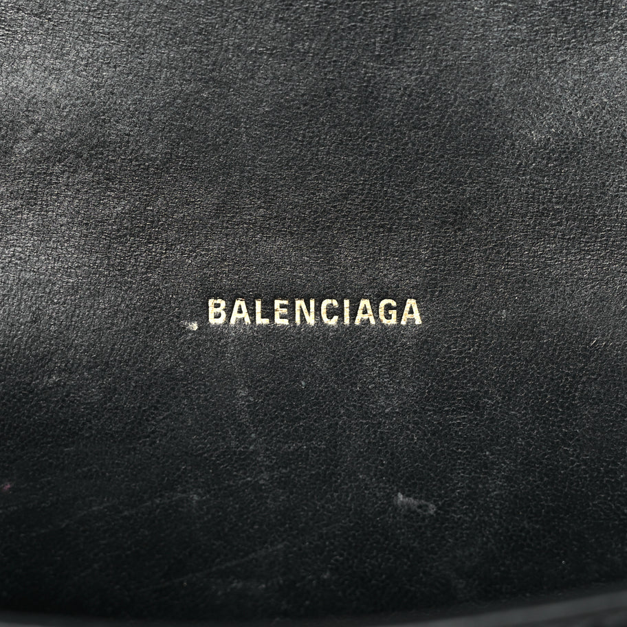 Balenciaga Shiny Box Calfskin Hourglass Top Handle Bag XS Black Image 4