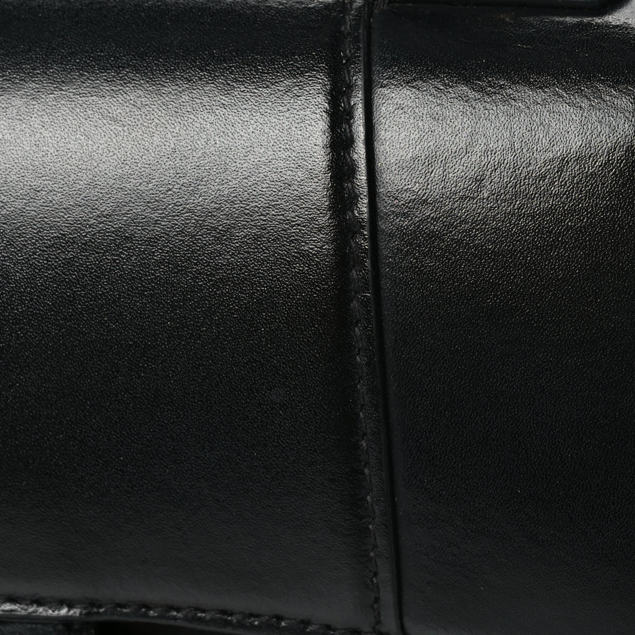 Balenciaga Shiny Box Calfskin Hourglass Top Handle Bag XS Black Image 6