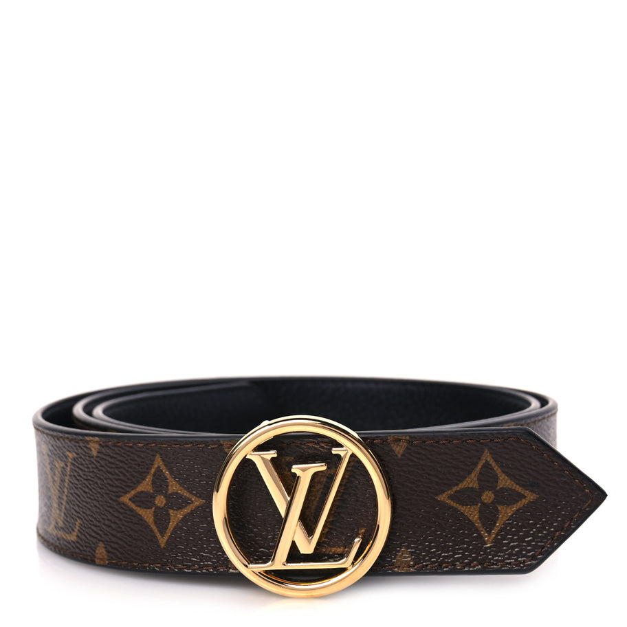 Louis Vuitton Monogram Calfskin 35mm LV Circle Reversible Belt Black Image 1
