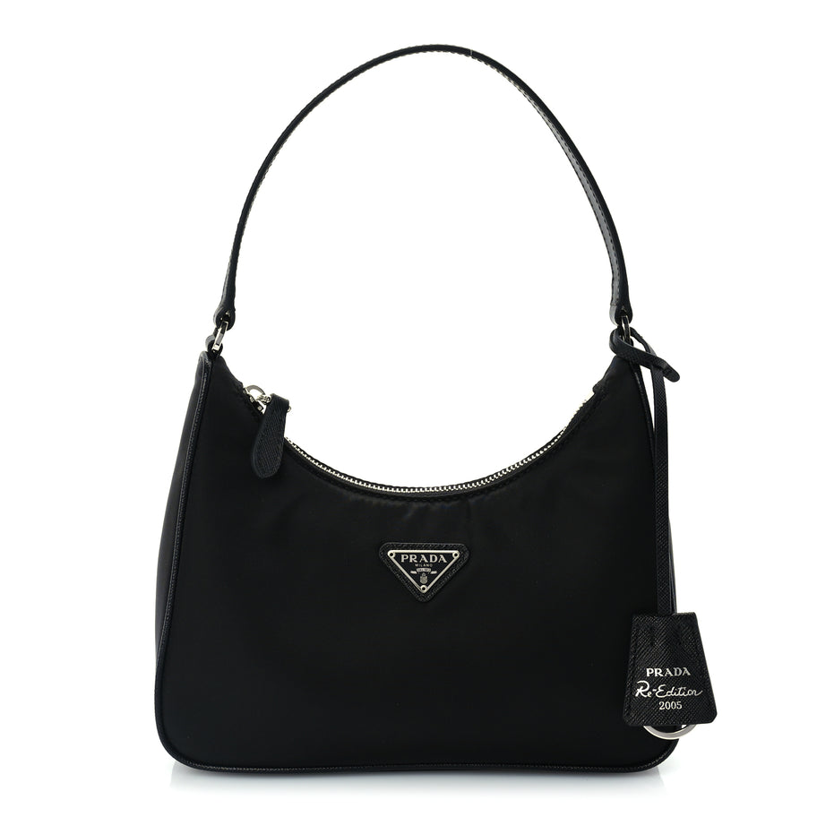Prada Tessuto Nylon Saffiano Mini Re-Edition 2005 Bag Black Image 1
