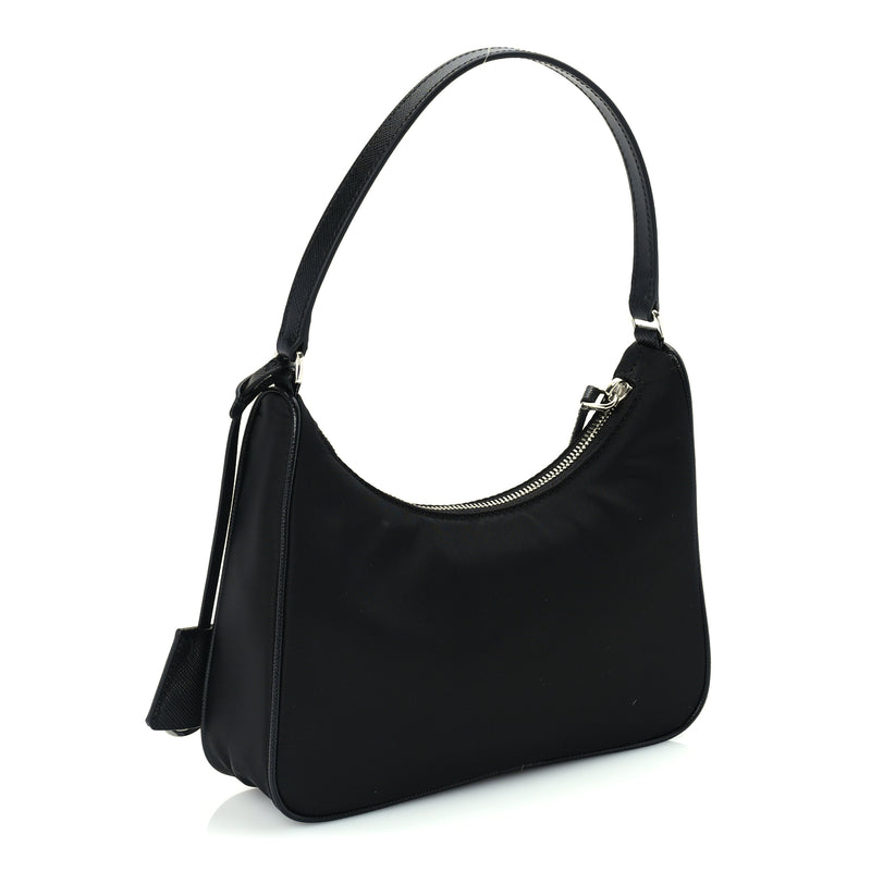  Prada Tessuto Nylon Saffiano Mini Re-Edition 2005 Bag Black