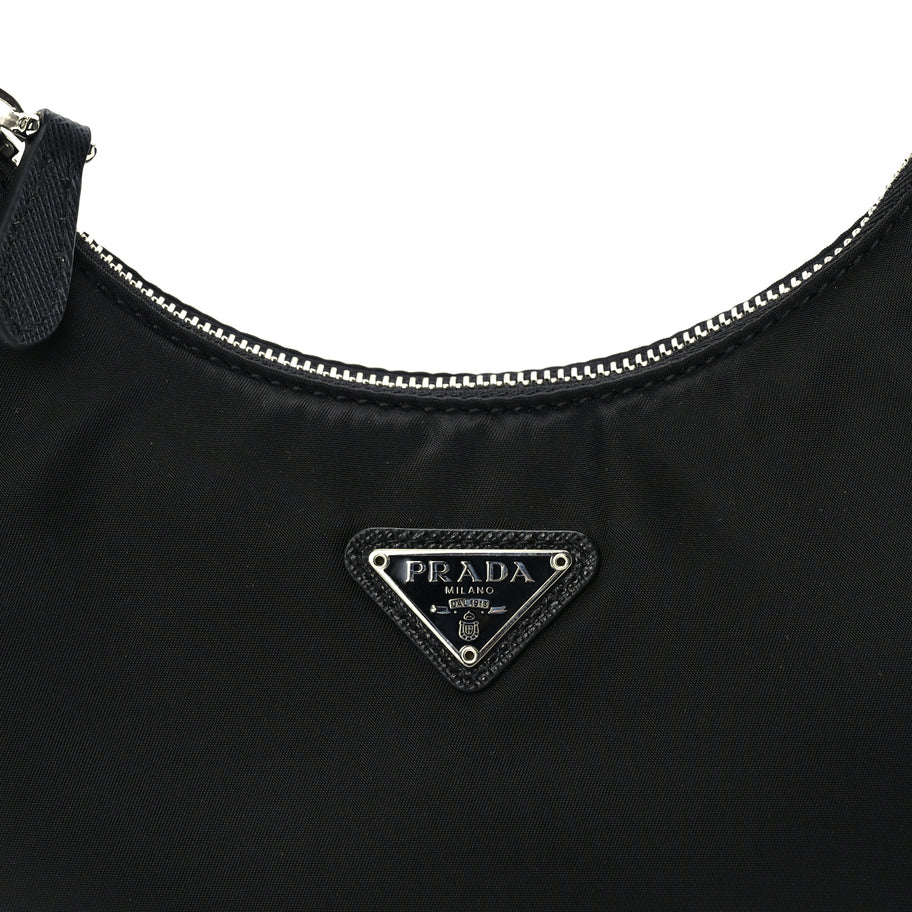 Prada Tessuto Nylon Saffiano Mini Re-Edition 2005 Bag Black Image 6