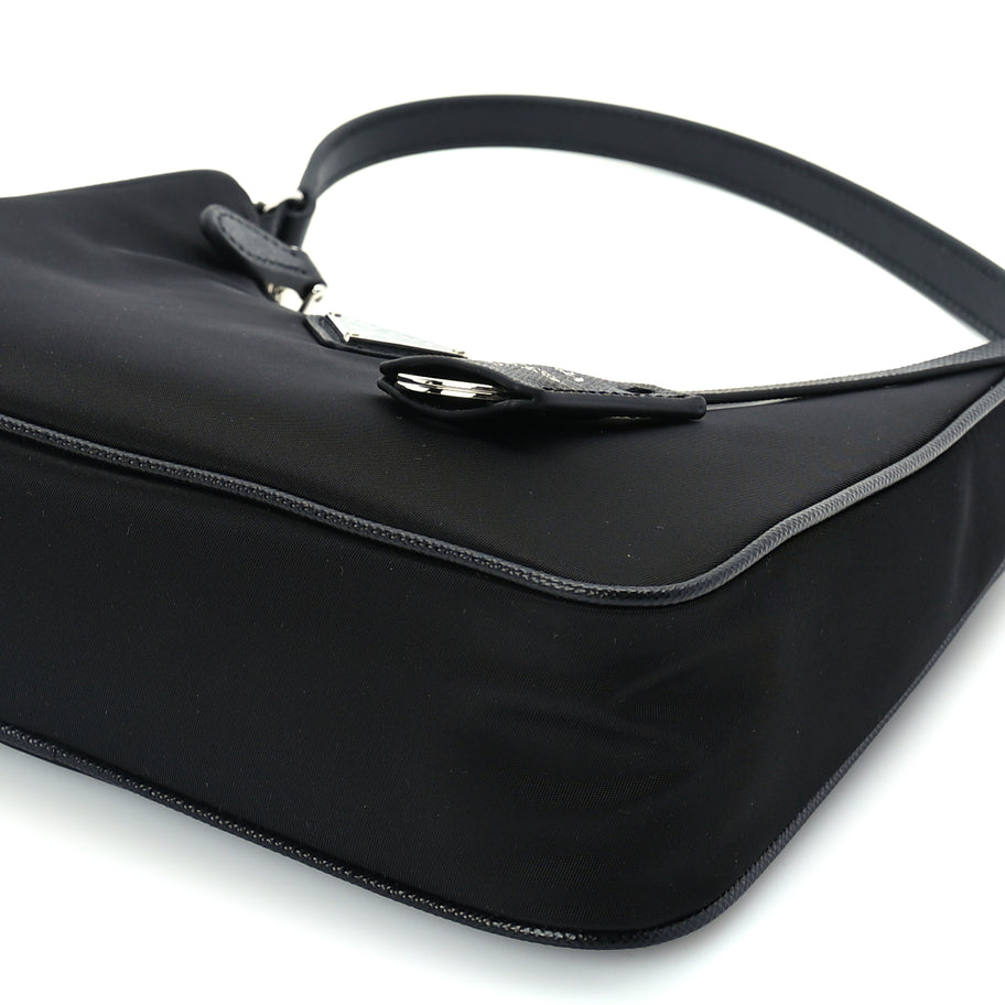 Prada Tessuto Nylon Saffiano Mini Re-Edition 2005 Bag Black Image 8