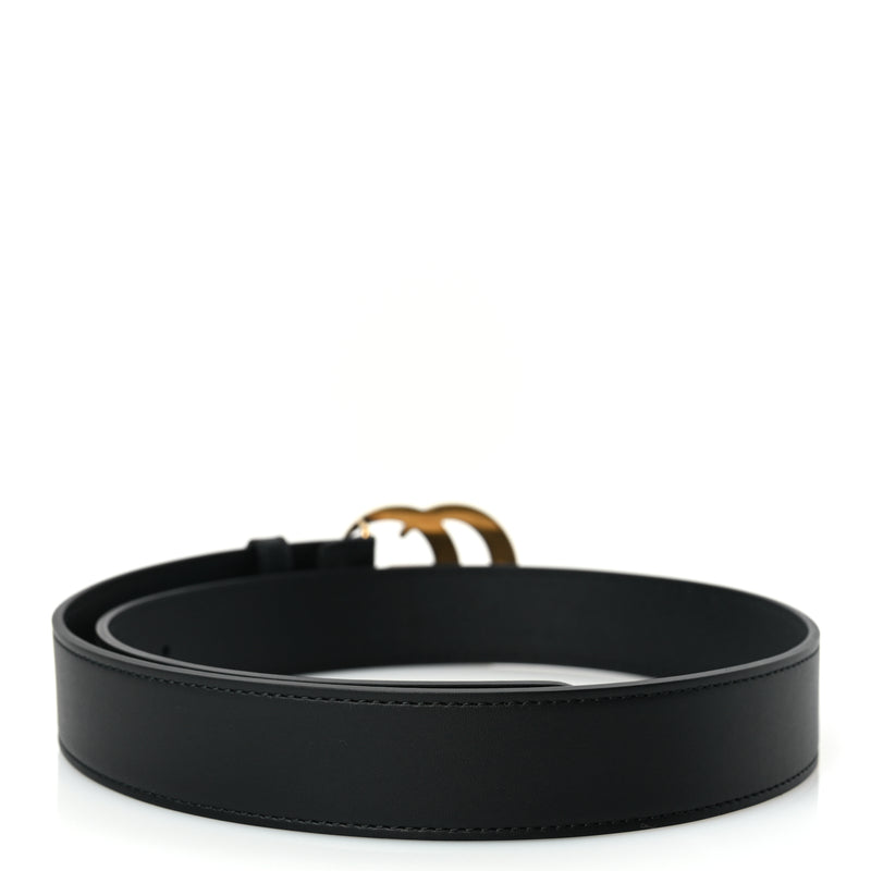  Gucci Calfskin Double G 30mm Belt 75 30  Black