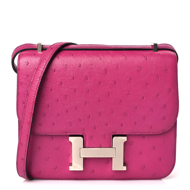  Hermes Ostrich Constance 18 Rose Pourpre