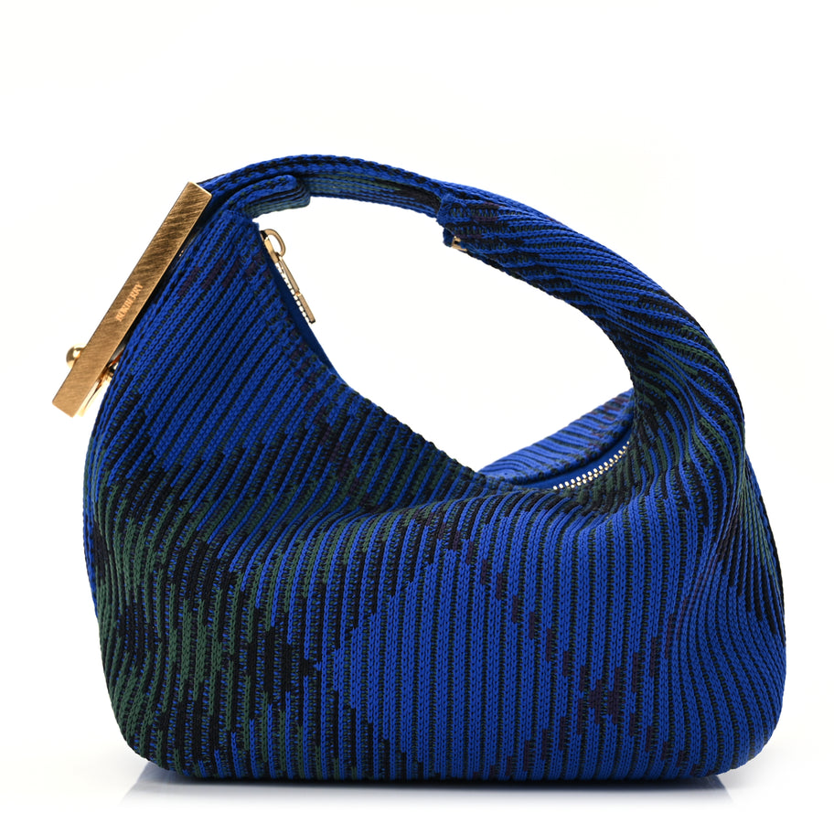 Burberry Canvas Knitted Check Mini Peg Duffle Bag Knight Image 1
