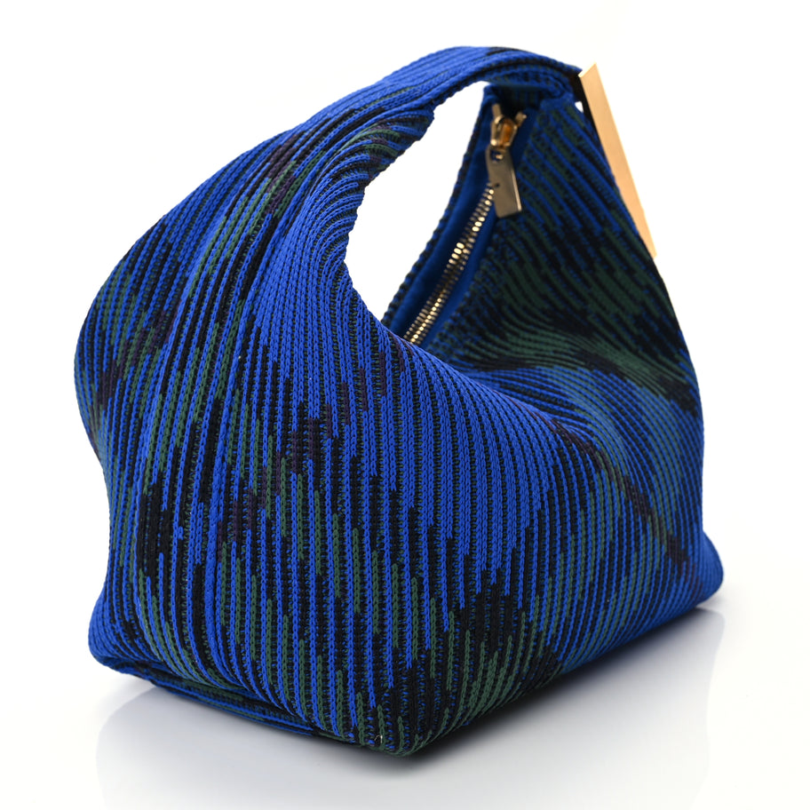 Burberry Canvas Knitted Check Mini Peg Duffle Bag Knight Image 2