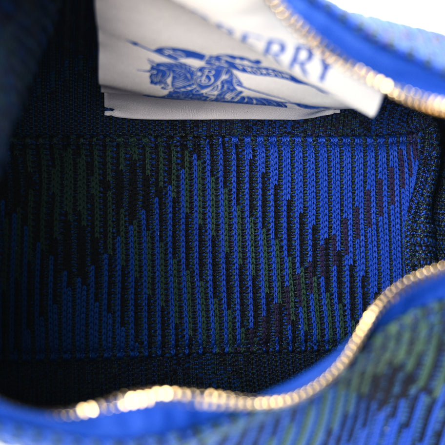 Burberry Canvas Knitted Check Mini Peg Duffle Bag Knight Image 4