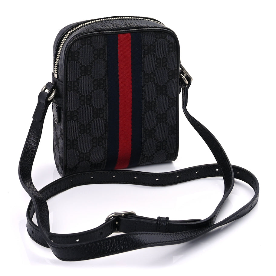 Balenciaga X Balenciaga BB Monogram Web Mini Ophidia Messenger  Black Image 2