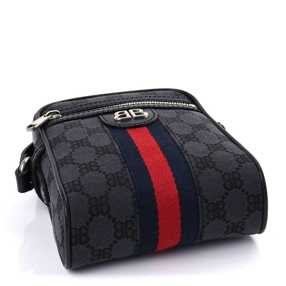 Balenciaga X Balenciaga BB Monogram Web Mini Ophidia Messenger  Black Image 3