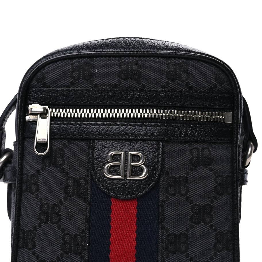 Balenciaga X Balenciaga BB Monogram Web Mini Ophidia Messenger  Black Image 6