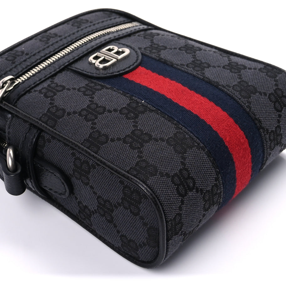 Balenciaga X Balenciaga BB Monogram Web Mini Ophidia Messenger  Black Image 7